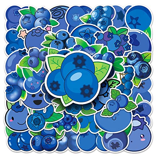 AUCEKO 50 Stück Blaubeeren Aufkleber Pack Blueberries Sticker Set wasserdichte Vinyl Sticker für Laptop Kinder Autos Motorrad Fahrrad Skateboard Gepäck Koffer Computer Aufkleber Graffiti Decal von AUCEKO