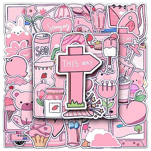 AUCEKO 50 Stück Rosa Cartoons Aufkleber Pack Cartoons Sticker Set wasserdichte Vinyl Sticker für Laptop Kinder Autos Motorrad Fahrrad Skateboard Gepäck Koffer Computer Aufkleber Graffiti Decal AUCEKO 50 Stück Rosa Cartoons Aufkleber Pack Cartoons Sticker Set wasserdichte Vinyl Sticker für Laptop Kinder Autos Motorrad Fahrrad Skateboard Gepäck Koffer Computer Aufkleber Graffiti Decal von AUCEKO