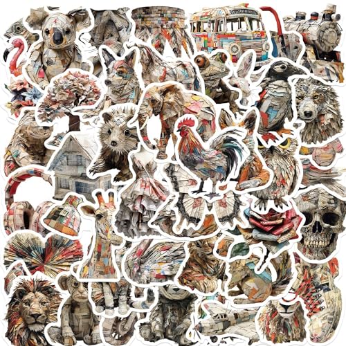 AUCEKO 50 Stück Tiere Aufkleber Pack Tiere Sticker Set wasserdichte Vinyl Sticker für Laptop Kinder Autos Motorrad Fahrrad Skateboard Gepäck Koffer Computer Aufkleber Graffiti Decal von AUCEKO