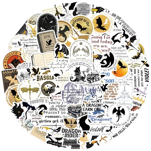 AUCEKO 100 Stück Fourth Wing Aufkleber Pack Fourth Wing Sticker Set wasserdichte Vinyl Sticker für Laptop Kinder Autos Motorrad Fahrrad Skateboard Gepäck Koffer Computer Aufkleber Graffiti Decal von AUCEKO