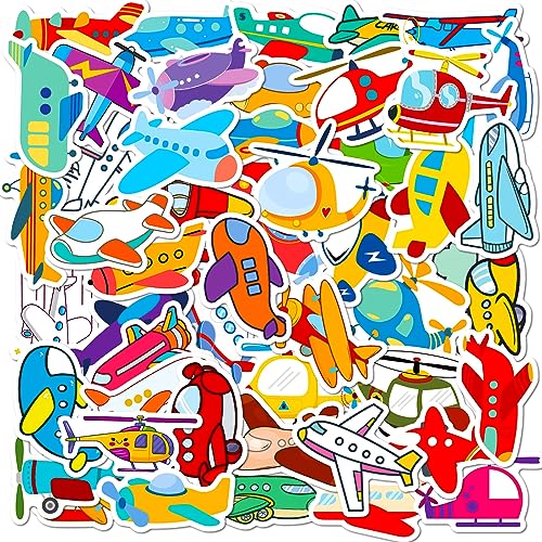 AUCEKO 50 Stück Flugzeuge Aufkleber Pack Plane Sticker Set wasserdichte Vinyl Sticker für Laptop Kinder Autos Motorrad Fahrrad Skateboard Gepäck Koffer Computer Aufkleber Graffiti Decal von AUCEKO