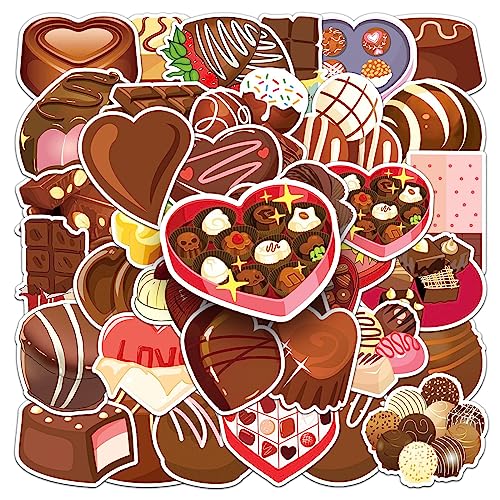 AUCEKO 50 Stück Schokolade Aufkleber Pack Chocolate Sticker Set wasserdichte Vinyl Sticker für Laptop Kinder Autos Motorrad Fahrrad Skateboard Gepäck Koffer Computer Aufkleber Graffiti Decal von AUCEKO