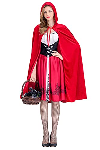 AUDORMY Damen Halloween Kostüm Rotkäppchen Kostüm für Erwachsene Fasching Cosplay Party von AUDORMY