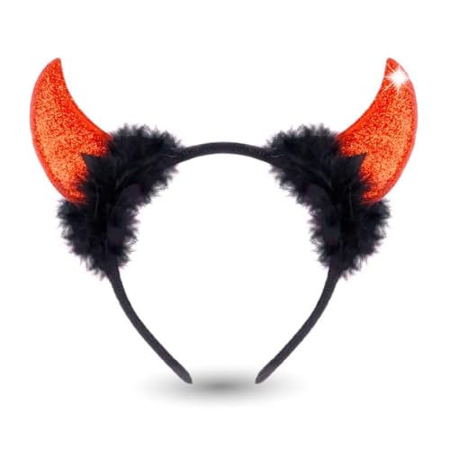 AUEFUDQ Teufelsohren rot als Kopfbedeckung Teufelshörner Teufel Accessoire zu Kostüm Damen & Kinder an Fasching & Karneval & Halloween AUEFUDQ Teufelsohren rot als Kopfbedeckung Teufelshörner Teufel Accessoire zu Kostüm Damen & Kinder an Fasching & Karneval & Halloween von AUEFUDQ