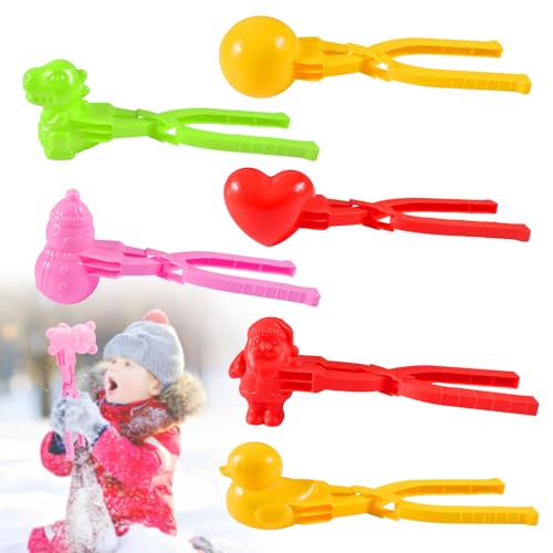 AUEJACKY 6PCS Schneeball Former Spielzeug, Clip Weihnachtsmann Schneemann Ente Dinosaurier Schneebälle,Winter Schneeballzange Set Kunststoff Sandball, Schnee Outdoor Spielzeug für Kinder Erwachsene AUEJACKY 6PCS Schneeball Former Spielzeug, Clip Weihnachtsmann Schneemann Ente Dinosaurier Schneebälle,Winter Schneeballzange Set Kunststoff Sandball, Schnee Outdoor Spielzeug für Kinder Erwachsene von AUEJACKY
