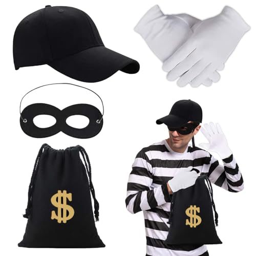 AUGTYRLV Verbrecher Kostüm - Pineapple Thief Räuber Kostüm - Perfekt für Masken Fasching, Hotzenplotz Kostüm mit Geldsack, Maske und mehr AUGTYRLV Verbrecher Kostüm - Pineapple Thief Räuber Kostüm - Perfekt für Masken Fasching, Hotzenplotz Kostüm mit Geldsack, Maske und mehr von AUGTYRLV