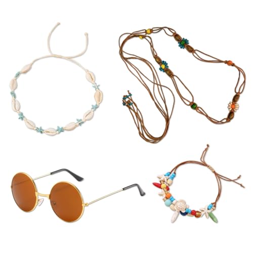 Böhmische Damen Mädchen Geflochtene Gürtel Damen Hippie-Kostüm Zubehör-Set - Perfekt für 60er und 70er Jahre Themenpartys, Outfit, Boho-Schmuck Damen Böhmische Damen Mädchen Geflochtene Gürtel Damen Hippie-Kostüm Zubehör-Set - Perfekt für 60er und 70er Jahre Themenpartys, Outfit, Boho-Schmuck Damen von AUGTYRLV