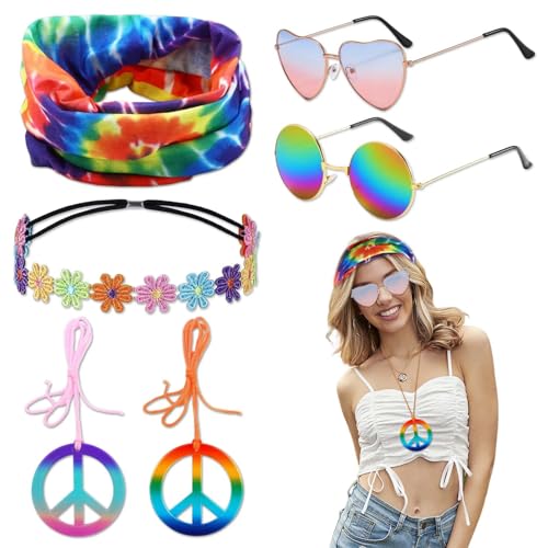 Hervorragendes Hippie Set – Flower Power Accessoires für Damen und Herren: Hippie Kostüm, Stirnband & Hippie Kleidung Hervorragendes Hippie Set – Flower Power Accessoires für Damen und Herren: Hippie Kostüm, Stirnband & Hippie Kleidung von AUGTYRLV