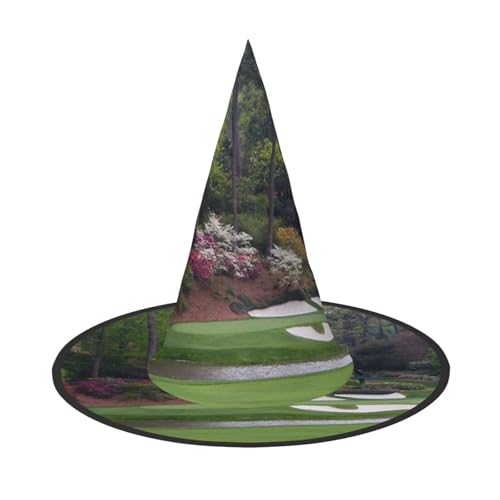 AUGUSTRUSH Verstellbarer Hexenhut für Damen und Herren, Golfplatz-Halloween-Hut, faltbares Halloween-Partyzubehör, spitze Zauberermütze für Cosplay, Karneval, Maskerade, 1 Stück von AUGUSTRUSH