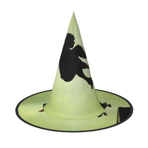 AUGUSTRUSH Verstellbarer Hexenhut für Damen & Herren, Skateboard Halloween Hut Faltbare Halloween Party Zubehör Spitze Zauberer Kappe für Cosplay Karneval Maskerade 1PC von AUGUSTRUSH
