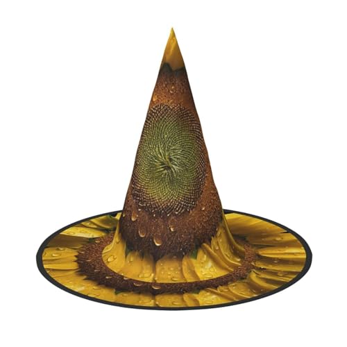 AUGUSTRUSH Verstellbarer Hexenhut für Damen und Herren, Sonnenblumen-Halloween-Hut, faltbares Halloween-Partyzubehör, spitze Zauberermütze für Cosplay, Karneval, Maskerade, 1 Stück AUGUSTRUSH Verstellbarer Hexenhut für Damen und Herren, Sonnenblumen-Halloween-Hut, faltbares Halloween-Partyzubehör, spitze Zauberermütze für Cosplay, Karneval, Maskerade, 1 Stück von AUGUSTRUSH