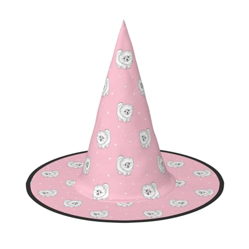AUGUSTRUSH Verstellbarer Hexenhut für Damen und Herren, Zwergspitz-Welpen, Punkt-Halloween-Hut, faltbares Halloween-Party-Zubehör, spitze Zauberermütze für Cosplay, Karneval, Maskerade, 1 Stück AUGUSTRUSH Verstellbarer Hexenhut für Damen und Herren, Zwergspitz-Welpen, Punkt-Halloween-Hut, faltbares Halloween-Party-Zubehör, spitze Zauberermütze für Cosplay, Karneval, Maskerade, 1 Stück von AUGUSTRUSH