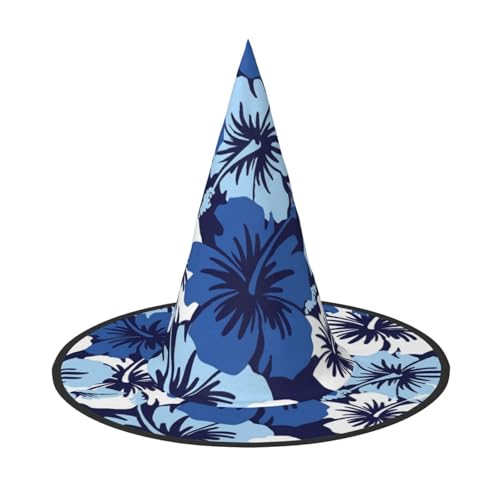 AUGUSTRUSH Verstellbarer Hexenhut für Damen und Herren, blauer Hibiskus, Halloween-Hut, faltbares Halloween-Partyzubehör, spitze Zauberermütze für Cosplay, Karneval, Maskerade, 1 Stück AUGUSTRUSH Verstellbarer Hexenhut für Damen und Herren, blauer Hibiskus, Halloween-Hut, faltbares Halloween-Partyzubehör, spitze Zauberermütze für Cosplay, Karneval, Maskerade, 1 Stück von AUGUSTRUSH