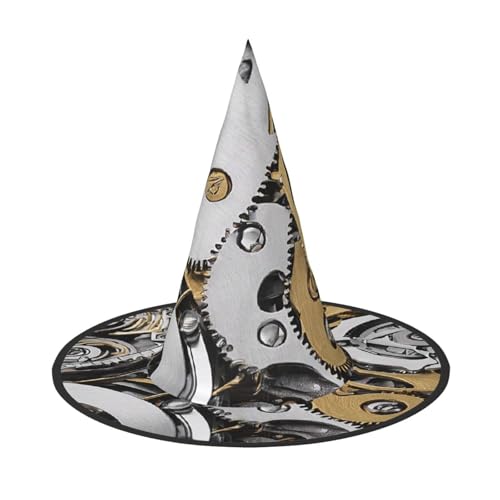 AUGUSTRUSH Verstellbarer Hexenhut für Damen und Herren, cooler Steampunk-Zahnrad-Halloween-Hut, faltbares Halloween-Partyzubehör, spitze Zauberermütze für Cosplay, Karneval, Maskerade, 1 Stück AUGUSTRUSH Verstellbarer Hexenhut für Damen und Herren, cooler Steampunk-Zahnrad-Halloween-Hut, faltbares Halloween-Partyzubehör, spitze Zauberermütze für Cosplay, Karneval, Maskerade, 1 Stück von AUGUSTRUSH