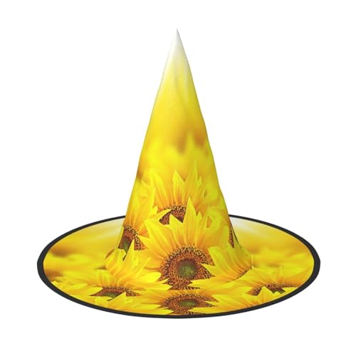AUGUSTRUSH Verstellbarer Hexenhut für Damen und Herren, gelbe Sonnenblumen-Halloween-Hut, faltbare Halloween-Partyzubehör, spitze Zauberermütze für Cosplay, Karneval, Maskerade, 1 Stück AUGUSTRUSH Verstellbarer Hexenhut für Damen und Herren, gelbe Sonnenblumen-Halloween-Hut, faltbare Halloween-Partyzubehör, spitze Zauberermütze für Cosplay, Karneval, Maskerade, 1 Stück von AUGUSTRUSH
