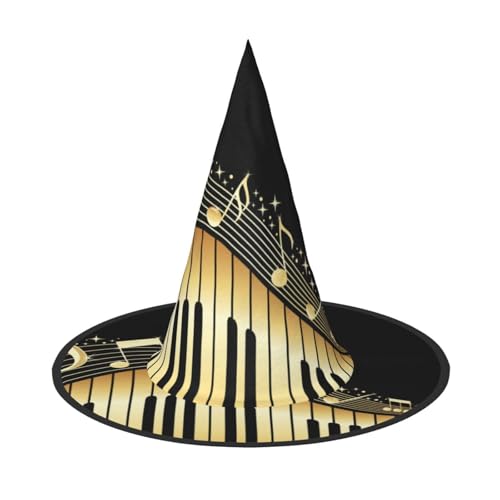 AUGUSTRUSH Verstellbarer Hexenhut für Damen und Herren, neuartige Musiknoten-Halloween-Hut, faltbares Halloween-Partyzubehör, spitze Zauberermütze für Cosplay, Karneval, Maskerade, 1 Stück AUGUSTRUSH Verstellbarer Hexenhut für Damen und Herren, neuartige Musiknoten-Halloween-Hut, faltbares Halloween-Partyzubehör, spitze Zauberermütze für Cosplay, Karneval, Maskerade, 1 Stück von AUGUSTRUSH