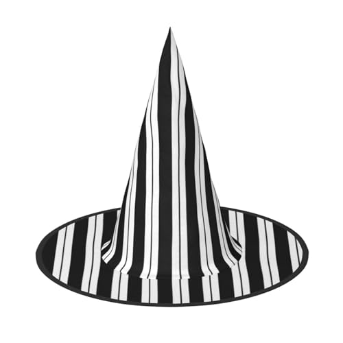 AUGUSTRUSH Verstellbarer Hexenhut für Damen und Herren, schwarz-weiß gestreifter Halloween-Hut, faltbares Halloween-Partyzubehör, spitze Zauberermütze für Cosplay, Karneval, Maskerade, 1 Stück AUGUSTRUSH Verstellbarer Hexenhut für Damen und Herren, schwarz-weiß gestreifter Halloween-Hut, faltbares Halloween-Partyzubehör, spitze Zauberermütze für Cosplay, Karneval, Maskerade, 1 Stück von AUGUSTRUSH