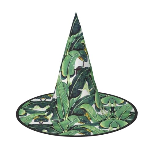 AUGUSTRUSH Verstellbarer Hexenhut für Damen und Herren, tropische Bananenpalmenblätter, Halloween-Hut, faltbar, Halloween-Partyzubehör, spitze Zauberermütze für Cosplay, Karneval, Maskerade, 1 Stück AUGUSTRUSH Verstellbarer Hexenhut für Damen und Herren, tropische Bananenpalmenblätter, Halloween-Hut, faltbar, Halloween-Partyzubehör, spitze Zauberermütze für Cosplay, Karneval, Maskerade, 1 Stück von AUGUSTRUSH