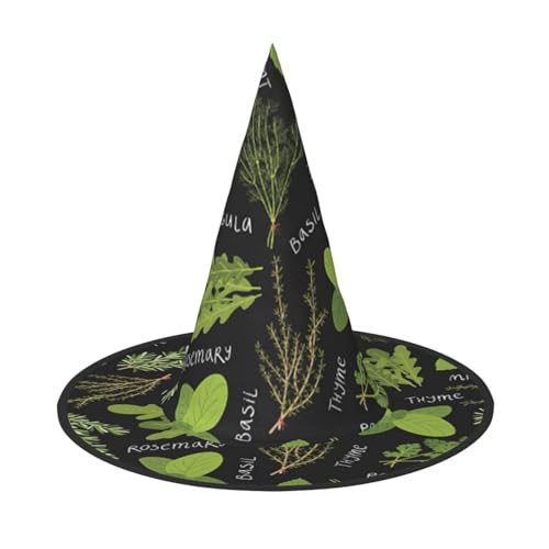 AUGUSTRUSH Verstellbarer Hexenhut für Frauen & Männer, Blatt Halloween Hut Faltbare Halloween Party Zubehör Spitze Zauberer Kappe für Cosplay Karneval Maskerade 1PC von AUGUSTRUSH