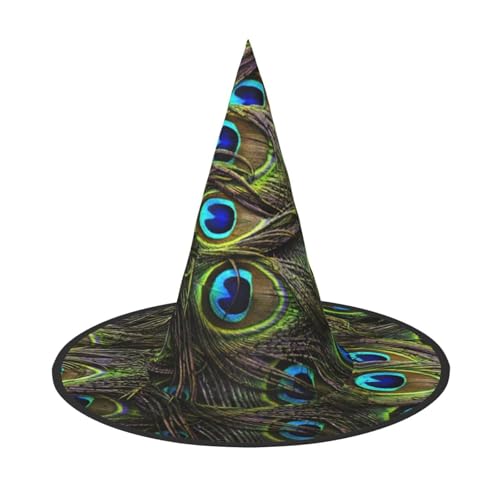 AUGUSTRUSH Verstellbarer Hexenhut für Frauen & Männer, Frischer Pfau Halloween Hut, Faltbare Halloween Party Zubehör, Spitze Zauberer Kappe für Cosplay, Karneval, Maskerade, 1 Stück AUGUSTRUSH Verstellbarer Hexenhut für Frauen & Männer, Frischer Pfau Halloween Hut, Faltbare Halloween Party Zubehör, Spitze Zauberer Kappe für Cosplay, Karneval, Maskerade, 1 Stück von AUGUSTRUSH