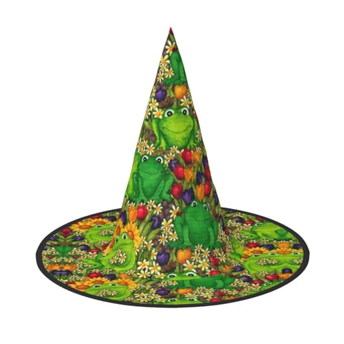 AUGUSTRUSH Verstellbarer Hexenhut für Frauen & Männer, Frosch Halloween Hut Faltbare Halloween Party Zubehör Spitze Zauberer Kappe für Cosplay Karneval Maskerade 1PC AUGUSTRUSH Verstellbarer Hexenhut für Frauen & Männer, Frosch Halloween Hut Faltbare Halloween Party Zubehör Spitze Zauberer Kappe für Cosplay Karneval Maskerade 1PC von AUGUSTRUSH