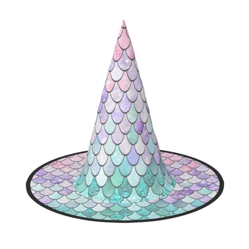 AUGUSTRUSH Verstellbarer Hexenhut für Frauen & Männer, Meerjungfrau Rosa Lila Halloween Hut Faltbare Halloween Party Zubehör Spitze Zauberer Kappe für Cosplay Karneval Maskerade 1PC AUGUSTRUSH Verstellbarer Hexenhut für Frauen & Männer, Meerjungfrau Rosa Lila Halloween Hut Faltbare Halloween Party Zubehör Spitze Zauberer Kappe für Cosplay Karneval Maskerade 1PC von AUGUSTRUSH