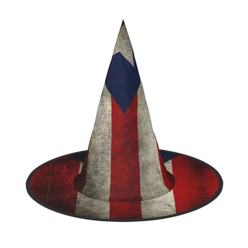 AUGUSTRUSH Verstellbarer Hexenhut für Frauen & Männer, Puerto Rico Flagge Halloween Hut Faltbare Halloween Party Zubehör Spitze Zauberer Kappe für Cosplay Karneval Maskerade 1 Stück AUGUSTRUSH Verstellbarer Hexenhut für Frauen & Männer, Puerto Rico Flagge Halloween Hut Faltbare Halloween Party Zubehör Spitze Zauberer Kappe für Cosplay Karneval Maskerade 1 Stück von AUGUSTRUSH