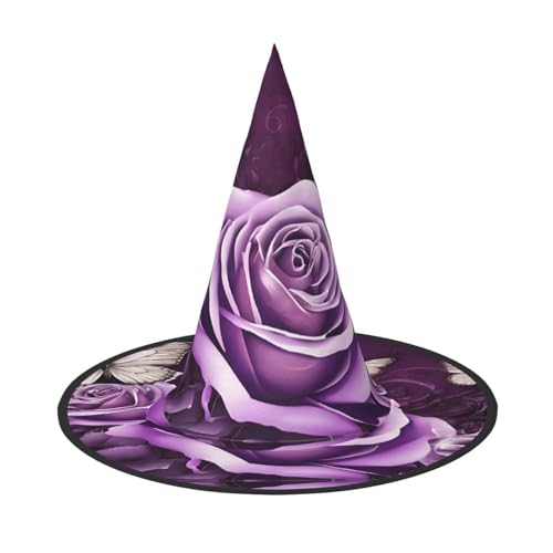 AUGUSTRUSH Verstellbarer Hexenhut für Frauen & Männer, Schmetterling Halloween Hut Faltbare Halloween Party Zubehör Spitze Zauberer Kappe für Cosplay Karneval Maskerade 1PC AUGUSTRUSH Verstellbarer Hexenhut für Frauen & Männer, Schmetterling Halloween Hut Faltbare Halloween Party Zubehör Spitze Zauberer Kappe für Cosplay Karneval Maskerade 1PC von AUGUSTRUSH