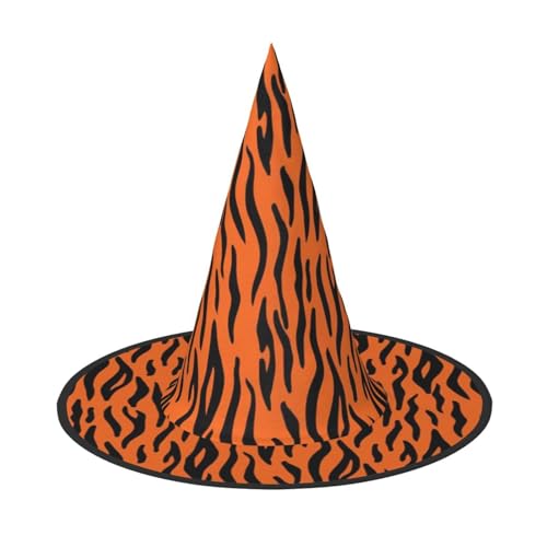 AUGUSTRUSH Verstellbarer Hexenhut für Frauen & Männer, Tiger Streifen Orange Halloween Hut Faltbare Halloween Party Zubehör Spitze Zauberer Kappe für Cosplay Karneval Maskerade 1PC AUGUSTRUSH Verstellbarer Hexenhut für Frauen & Männer, Tiger Streifen Orange Halloween Hut Faltbare Halloween Party Zubehör Spitze Zauberer Kappe für Cosplay Karneval Maskerade 1PC von AUGUSTRUSH
