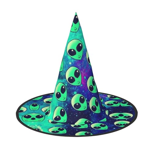 AUGUSTRUSH Verstellbarer Hexenhut für Frauen & Männer, grüner Aliens Halloween Hut Faltbare Halloween Party Zubehör, Spitze Zauberer Kappe für Cosplay, Karneval, Maskerade, 1 Stück AUGUSTRUSH Verstellbarer Hexenhut für Frauen & Männer, grüner Aliens Halloween Hut Faltbare Halloween Party Zubehör, Spitze Zauberer Kappe für Cosplay, Karneval, Maskerade, 1 Stück von AUGUSTRUSH