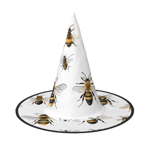 AUGUSTRUSH Verstellbarer Hexenhut für Frauen & Männer, lustige Bienen Halloween Hut Faltbare Halloween Party Zubehör, Spitze Zauberer Kappe für Cosplay, Karneval, Maskerade, 1 Stück AUGUSTRUSH Verstellbarer Hexenhut für Frauen & Männer, lustige Bienen Halloween Hut Faltbare Halloween Party Zubehör, Spitze Zauberer Kappe für Cosplay, Karneval, Maskerade, 1 Stück von AUGUSTRUSH
