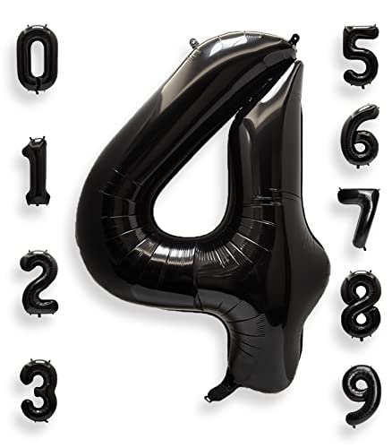 AULE Luftballon Zahl 4 Schwarz: XXL 101 cm Zahlen Folienballon Geburtstag Schwarze 4 Jahre 40 Zoll Helium Ballon Kinder Junge Mädchen Zahlenballon für Babyparty Jubiläum Deko AULE Luftballon Zahl 4 Schwarz: XXL 101 cm Zahlen Folienballon Geburtstag Schwarze 4 Jahre 40 Zoll Helium Ballon Kinder Junge Mädchen Zahlenballon für Babyparty Jubiläum Deko von AULE