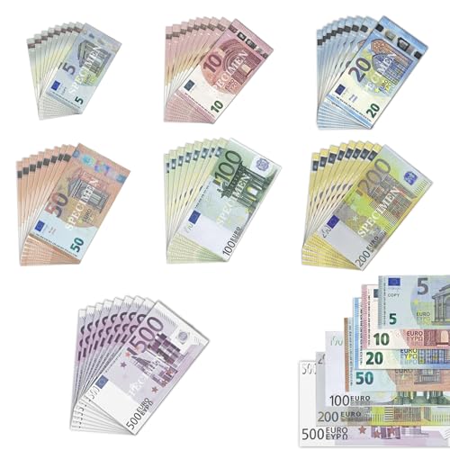 AUNGCSHE 350 Blätter Kaufmannsladen Spielgeld Kinder, 5/10/20/50/100/200/500, spielgeld Kinder für Kaufmannsladen Zubehör, Kaufladen Zubehör Kinder, Rollenspiele und Lernen von AUNGCSHE