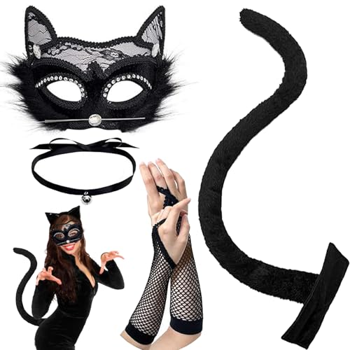 AUNGKWANG 1 Set Spitze Kunstpelz Fuchsschwanz Katze Wolf Cosplay Kostüm Set Plüschmaske Puffy Claw Handschuhe Halloween Party Geeignet für Kinder und Erwachsene AUNGKWANG 1 Set Spitze Kunstpelz Fuchsschwanz Katze Wolf Cosplay Kostüm Set Plüschmaske Puffy Claw Handschuhe Halloween Party Geeignet für Kinder und Erwachsene von AUNGKWANG