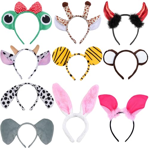 AUNGKWANG 10 Stück Tier Ohren Haarreif, Cartoon Tier Ohren Haarreif, Party Tier Verkleidung Haarreif, Cartoon Haarreif Kinder Set, für Kinder Erwachsene Karneval Geburtstag Themenparty AUNGKWANG 10 Stück Tier Ohren Haarreif, Cartoon Tier Ohren Haarreif, Party Tier Verkleidung Haarreif, Cartoon Haarreif Kinder Set, für Kinder Erwachsene Karneval Geburtstag Themenparty von AUNGKWANG