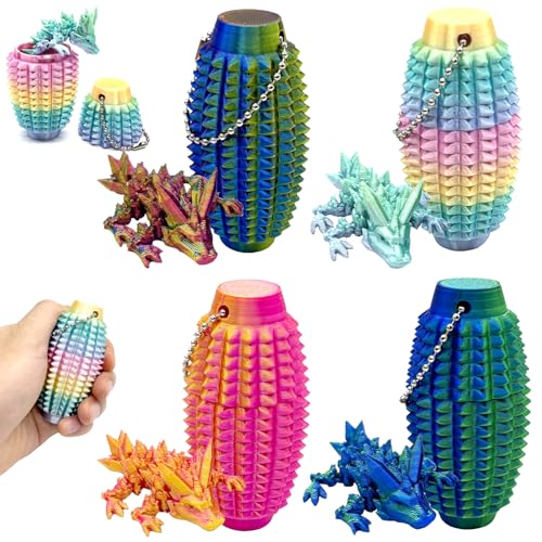 AUNGKWANG 4 Stück Pain Fidget, 3D Gedruckter Drache Dracheneier mit Drache im Inneren, Sensorik Spielzeug Für Erwachsene, Spiky Grippie Anti Stress Keychain for Kids and Adults AUNGKWANG 4 Stück Pain Fidget, 3D Gedruckter Drache Dracheneier mit Drache im Inneren, Sensorik Spielzeug Für Erwachsene, Spiky Grippie Anti Stress Keychain for Kids and Adults von AUNGKWANG