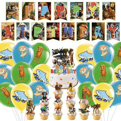 AUNGKWANG 44 Stück Tung Tung Tung Sahur Thema Geburtstagsparty Dekoration, Brainrot Geburtstag Dekoration Set, Anime Figur Kuchen Topper, Anime Geburtstag Dekorationen, Lustige Thema Party Supplies AUNGKWANG 44 Stück Tung Tung Tung Sahur Thema Geburtstagsparty Dekoration, Brainrot Geburtstag Dekoration Set, Anime Figur Kuchen Topper, Anime Geburtstag Dekorationen, Lustige Thema Party Supplies von AUNGKWANG