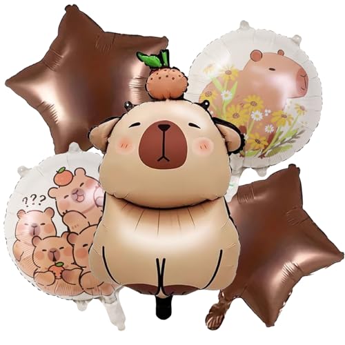 AUNGKWANG 5 Stück Capybara Balloons, Capybara Geburtstag Deko, Capybara Sachen, für Kinder Geburtstag Party Dekoration Hochzeit Festival Ballon von AUNGKWANG