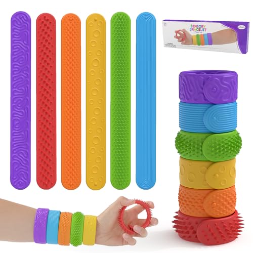 AUNGKWANG 6 Stück Fidget Armband Toys, Sensorisches Spielzeug aus Strukturiertem Silikon, Sensory Fidget Armband Spielzeug Sensorik Autismus Spielzeugs für Kinder Erwachsene Mitgebsel AUNGKWANG 6 Stück Fidget Armband Toys, Sensorisches Spielzeug aus Strukturiertem Silikon, Sensory Fidget Armband Spielzeug Sensorik Autismus Spielzeugs für Kinder Erwachsene Mitgebsel von AUNGKWANG