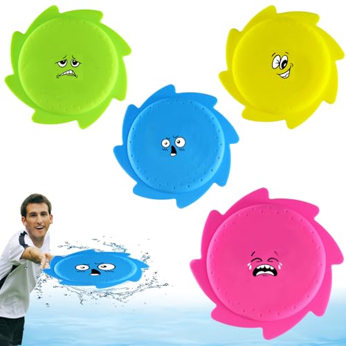 AUNGKWANG Frisbee Kinder, 4 Stück Soft Frisbee, Schwimmscheiben aus Schaumstoff und Silikon Verwendet für Wurfscheibe Wasserspielzeug, Extra Soft in Knalligen Farben für den Somme von AUNGKWANG