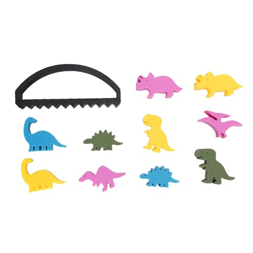 AUNMAS Dinosaurier-Stapelspielzeug Plastik Dinosaurier Bausteine ​​Spielzeug für 3-5 mit Farbsortierspiel, um die Feinmotorische Fähigkeiten Handaugenkoordination zu Verbessern von AUNMAS