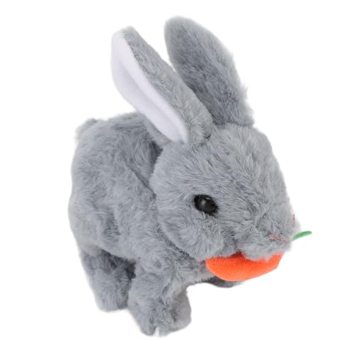 AUNMAS Elektronische Kaninchen Spielzeug, Plüsch Interaktiver Ostern Elektronisch Hopping Bunny Toy mit Sound Wiggle Ohr für Weihnachten Geburtstag Geschenke (Grey) von AUNMAS