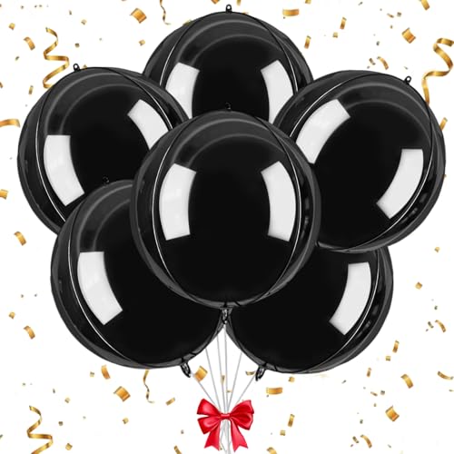 6 Stück schwarze Luftballons, 55,9 cm große, schwarze Folienballons, metallisch-schwarzer Mylar-Ballon, 4D-Ballon für Geburtstagsdekorationen, Halloween, Kinderpartys, Hochzeiten und Veranstaltungen 6 Stück schwarze Luftballons, 55,9 cm große, schwarze Folienballons, metallisch-schwarzer Mylar-Ballon, 4D-Ballon für Geburtstagsdekorationen, Halloween, Kinderpartys, Hochzeiten und Veranstaltungen von AUPERTO