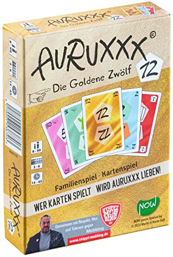 AURUXXX - Die Goldene 12 - Das spannende Kartenspiel für witzige Spieleabende für Jung und Alt. Eine unterhaltsame und pfiffige Geschenkidee als Familienspiel und Gesellschaftsspiel für Freunde. von AURUXXX