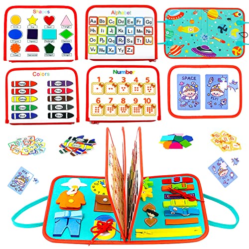 AUSFON Montessori Spielzeug ab 2 Jahre 5-Schichhten, Activity Board für Kleinkinder ab 1-6 Jahre Mädchen Jungen, Baby Busy Board Motorikbrett Lernspielzeug Quiet Book Motorikspielzeug Geschenke AUSFON Montessori Spielzeug ab 2 Jahre 5-Schichhten, Activity Board für Kleinkinder ab 1-6 Jahre Mädchen Jungen, Baby Busy Board Motorikbrett Lernspielzeug Quiet Book Motorikspielzeug Geschenke von AUSFON