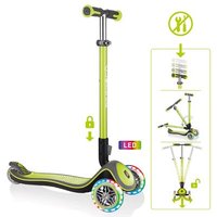 AUTHENTIC SPORTS & TOYS 444-406 GLOBBER ELITE DELUXE LIGHTS Kinderscooter lime grün, mit Leuchtrollen von AUTHENTIC