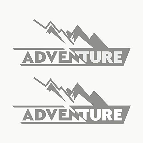 Autodomy Adventure Motorradkoffer Off Road Sport Trail 4x4 Aufkleber 2 Stück | Aufkleber Motorrad oder Auto | 4x4 Aufkleber Off Road Silber von AUTODOMY