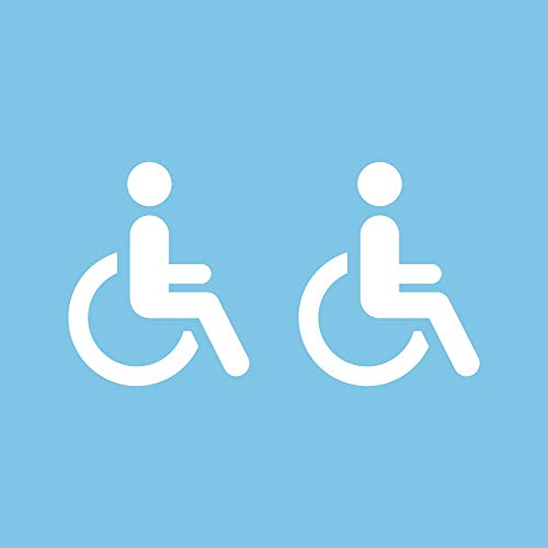 AUTODOMY Behindert Rollstuhlfahrer Aufkleber Paket 2 Stück für Auto Van LKW (Weiß) von AUTODOMY