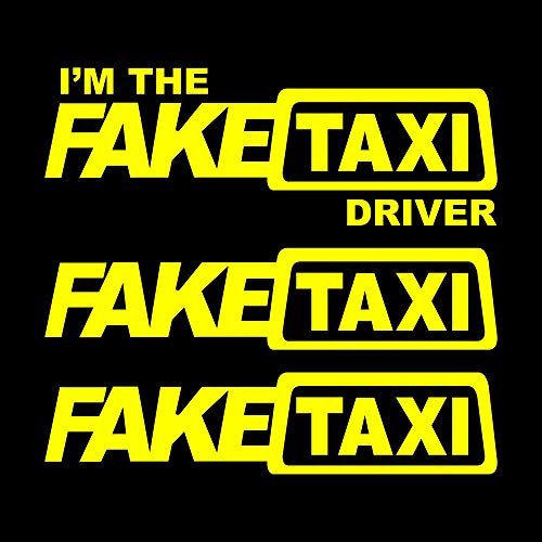 Autodomy Faketaxi Fake Taxi 3 Stuks en I'm The Fake Taxi Driver Stickers voor Auto of Motorfiets | Fake Taxi Aufkleber Regen und Sonnenbeständig von AUTODOMY