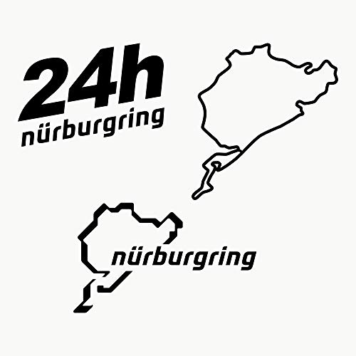 AUTODOMY Nürburgring Aufkleber Paket 3 Stück | Nürburgring Aufkleber Auto | Beständig gegen Regen, Sonne und Waschstraßen | Erhältlich in 3 Farben | Schwarz von AUTODOMY
